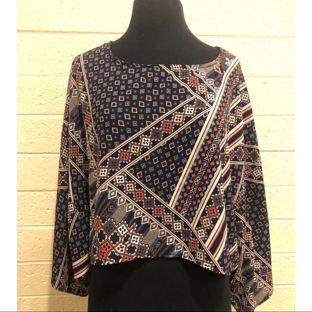 🐝3/$20 I.Joah Mixed Print Dolman Style Blouse